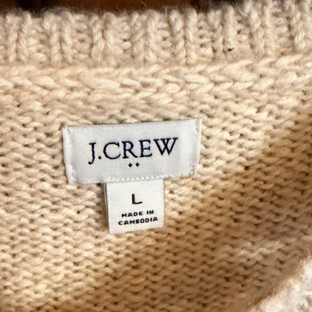 J.CREW Pointelle Crewneck Sweater Size Large